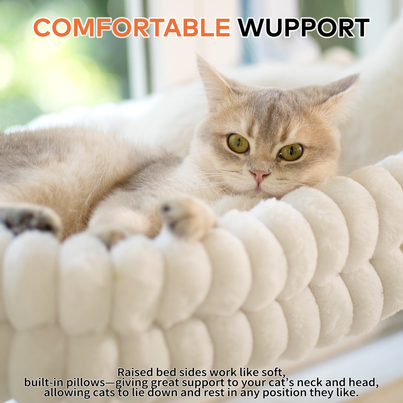 Cat Window Perch for Indoor Cats Hammock for Window with Reversible Cushion, Foldable Cat Window Bed for Large Cats and Kittens